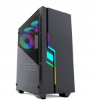 Obudowa Gamingowa Gembird Fornax 2000 RGB | Midi Tower ATX | Panel Frontowy LED RGB | 1x Wentylator RGB | Czarna 