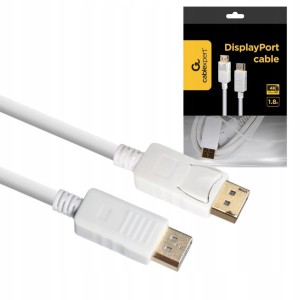 MOCNY KABEL PRZEWÓD DP 1.2 DISPLAYPORT DO DISPLAY PORT 4K 60HZ 1,8M BIAŁY