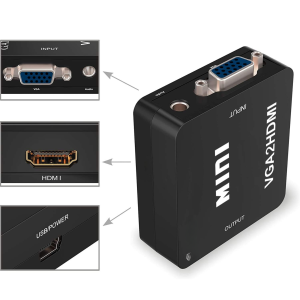 Adapter konwerter VGA DSUB do HDMI Full HD + Audio  1080 60Hz