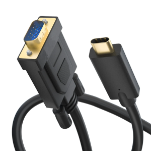 Kabel USB C do VGA 1,8M Adapter Przejściówka MacBook 2 m czarny