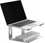 Aluminiowa podstawka pod laptopa  NBS-D1-01 srebrna – ergonomiczna, wentylowana i stabilna