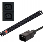  Listwa zasilająca Rack PDU 1U 10 gniazd C13 16A 1U kabel 3m aluminiowa do szafy serwerowej