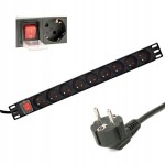  Listwa zasilająca Rack PDU 1U 8 gniazd FR 16A kabel 3m aluminiowa do szafy serwerowej