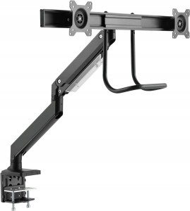 Regulowany uchwyt biurkowy na 2 monitory 17" - 32”, VESA, sprężyna gazowa