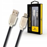 Kabel USB-A do USB micro 1m – gumowy, czarny, ładowanie i dane, USB 2.0, 2.1A