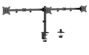 Regulowany uchwyt biurowy na 3 monitory 17" - 27'', sprężyna gazowa, VESA