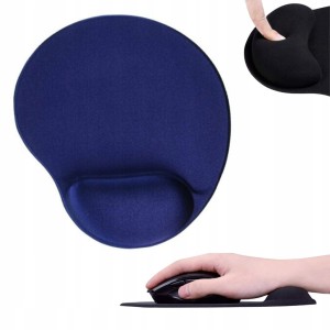Ergonomiczna podkładka pod mysz na nadgarstek – niebieska, antypoślizgowa, komfortowa