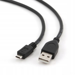 Kabel micro USB 2.0 USB-A do micro-B 1.8 m – czarny, zalewane wtyki, transfer danych i ładowanie"