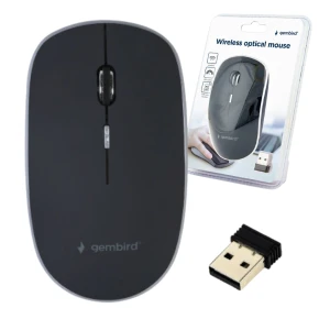 Gembird mysz optyczna bezprzewodowa MUSW-4B-01 2,4 GHz 4 przyciski 1600 DPI czarna
