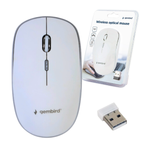 BEZPRZEWODOWA MYSZKA OPTYCZNA MYSZ KOMPUTEROWA PŁASKA 1600 DPI USB BIAŁA