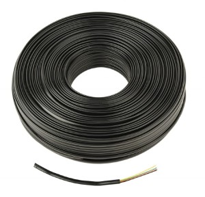 Kabel telefoniczny płaski 4 zyły czarny 100mŻyła:  4Cx 6X 0.10mm CCS, 2.6 Ohm/m