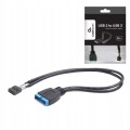 Złącza kabla Cablexpert CC-U3U2-01 19-pin USB 3.0 i 9-pin USB 2.0