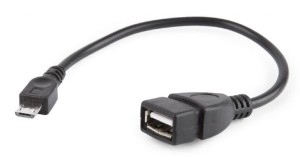 Adapter OTG USB 2.0 AF do Micro-B 15 cm, długi Micro USB, do smartfonów i tabletów