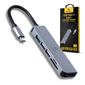 STACJA PORTÓW ROZGAŁĘŹNIK 6w1 HUB USB-C HDMI 4K USB 3.1 5 Gbit/s SD MicroSD