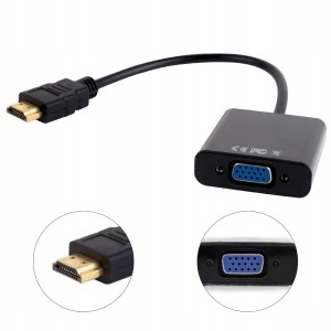 ADAPTER PRZEJŚCIÓWKA HDMI -VGA KONWERTER SYGNAŁU DSUB FHD