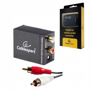 KONWERTER PRZEJŚCIÓWKA ADAPTER OPTYCZNY COAXIAL TOSLINK DO 2x RCA CINCH
