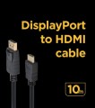 Przewód DisplayPort HDMI 10m do monitora i telewizora Cablexpert