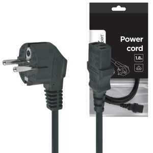 Kabel zasilający do komputera monitora 1,8m CZARNY VDE IEC320 C13