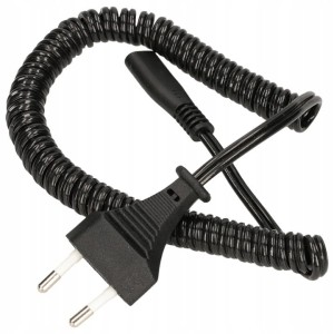Kabel zasilający C1 spiralny z certyfikatem VDE 1,8m czarny