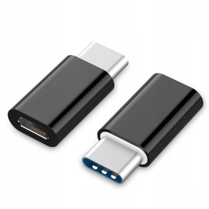 Adapter USB 2.0 Type-C (męski) na Micro USB (żeńskie) – szybka transmisja do 10 Gb/s, czarny