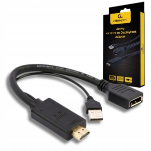 Aktywny Konwerter HDMI do Displayport Przejściówka Adapter DP 4K 30Hz 10cm