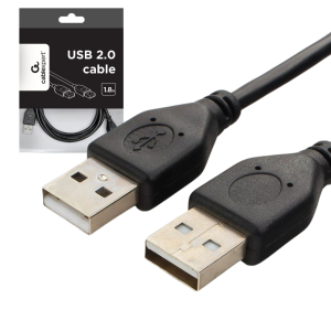 Kabel USB - USB 2.0  Przewód USB-A TRANSFER DANYCH 480 Mb/s 1,8m czarny