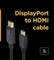 Kabel DisplayPort męski do HDMI męski 3m