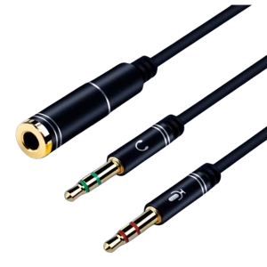 ADAPTER ROZDZIELACZ AUDIO AUX SŁUCHAWKI MIKROFON MINIJACK 20CM