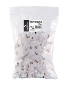 100 x KOŃCÓWKI WTYK WTYKI RJ45 8P8C internetowe pozłacane LAN kat. 6 UTP