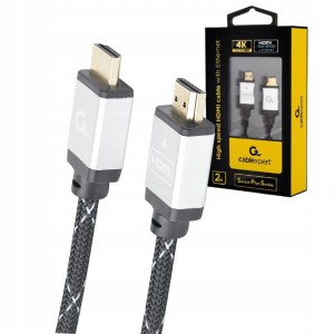 Kabel HDMI 2.0 High Speed 2m z Ethernetem Gembird w oplocie 4K UHD Pozłacane Złącza