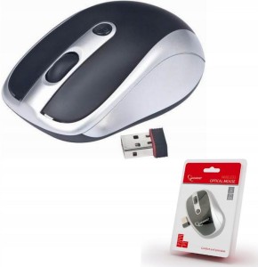 Bezprzewodowa mysz optyczna srebrno czarna