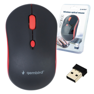 BEZPRZEWODOWA  MYSZ KOMPUTEROWA MYSZKA OPTYCZNA BIUROWA USB LAPTOP PC 1600 DPI CZERWONA