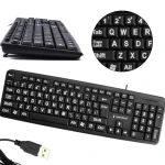 Gembird klawiatura USB KB-US-103 pełnowymiarowa 104 klawisze z dużymi literami czarna