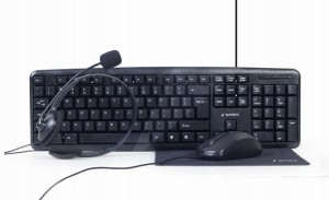 Zestaw biurowy 4w1 klawiatura mysz słuchawki