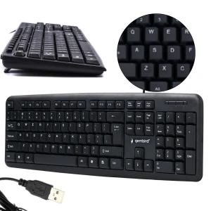 Gembird klawiatura USB KB-U-103 pełnowymiarowa 104 klawisze czarna