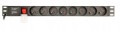 Listwa zasilająca rack Energenie EG-PDU-014-F 1U z 8 gniazdami francuskimi widoczna pod innym kątem