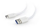  Kabel USB 3.0 AM do USB-C 1m biały – szybki transfer 600MB/s, ładowanie 3A 36W, pozłacane styki 