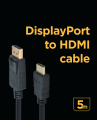 Przewód DisplayPort HDMI 5m do monitora i telewizora CC-DP-HDMI-5M