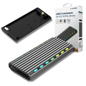 OBUDOWA ADAPTER DYSK SSD M2 NVME PCIE  USB 3.2 GEN 2 USB-C KIESZEŃ M.2 LED