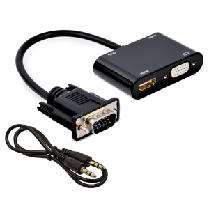 ADAPTER KONWERTER Z VGA NA HDMI JACK PRZEJŚCIÓWKA KABEL ROZDZIELACZ