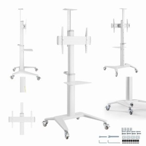 Mobilny stojak Gembird TVS-70T-02 na TV / tablicę interaktywną 60–100” |  35–70”, VESA do  600x 400, regulacja wysokości, udźwig 70kg