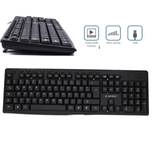 Uniwersalna przewodowa kalwiatura multimedialna biurowa US Układ DE