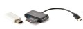 Złącze USB-C oraz port USB-A w czytniku kart Gembird UHB-CR3-02