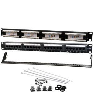 Patch Panel Patchpanel krosowy do szafy RACK 19" 1U CAT5e 24 porty UTP
