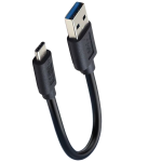  Kabel USB-A  do USB-C 0.1m czarny– transfer 600MB/s, 3A, 36W