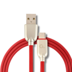 MOCNY KABEL TYP-C PRZEWÓD USB USB- A USB-C PREMIUM 1M W OPLOCIE CZERWONY