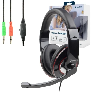 SŁUCHAWKI NAUSZNE Z KABLEM 2x mini JACK SŁUCHAWKI MIKROFON GEMBIRD MHS-001