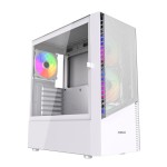 Obudowa Gamingowa Gembird Fornax 4300 ARGB | Midi Tower ATX | 4x Wentylatory ARGB PWM | Hartowane Szkło | USB-C | Biała