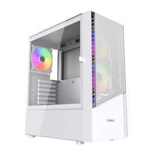 Obudowa Gamingowa Gembird Fornax 4300 ARGB | Midi Tower ATX | 4x Wentylatory ARGB PWM | Hartowane Szkło | USB-C | Biała