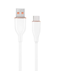 Kabel USB-A do USB-C 1.5m silikonowy biały - 2.1A, transmisja danych 480Mb/s